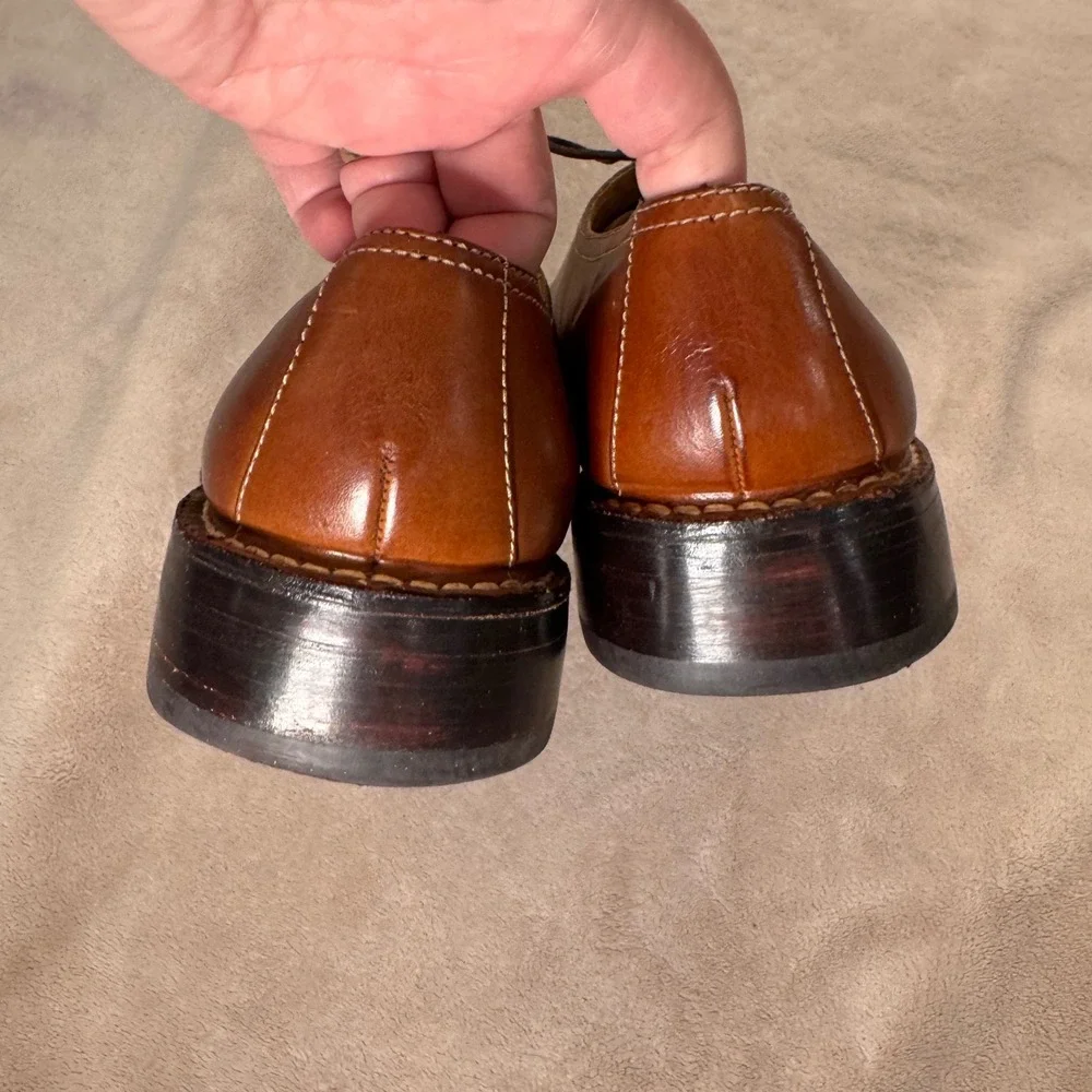 Cole Haan Leather Derby Oxford Shoes‎ Brown Quiet Luxury Preppy Classic Sz 13